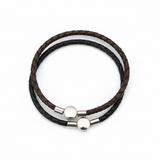 Pawprint Barrel Bead and Leather Bracelet - Little Fingers 'n' Toes