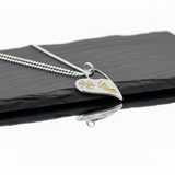 Wavy Heart Necklace with Handprints – Gold & Silver Personalised Jewellery - Little Fingers 'n' Toes