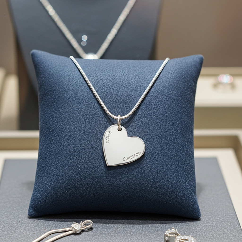 Freya – Two Fingerprint Heart Necklace for two prints - Little Fingers 'n' Toes