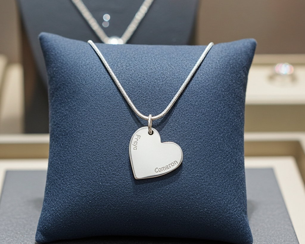 Freya – Two Fingerprint Heart Necklace for two prints - Little Fingers 'n' Toes
