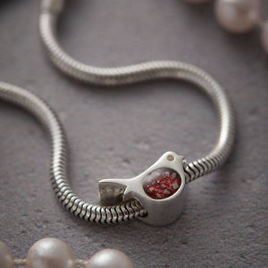 Memorial Ashes Robin Charm bead - Little Fingers 'n' Toes