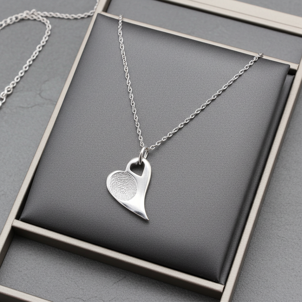 Eloise- Fingerprint Necklace Silver - Little Fingers 'n' Toes