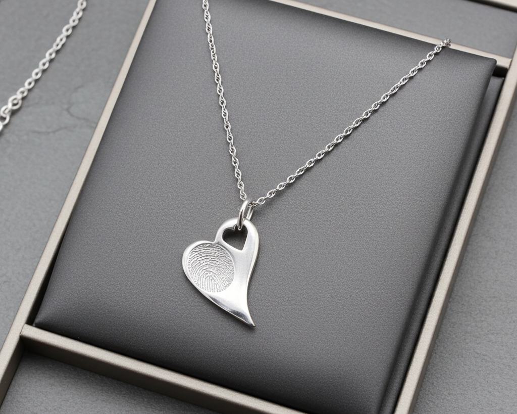Eloise- Fingerprint Necklace Silver - Little Fingers 'n' Toes