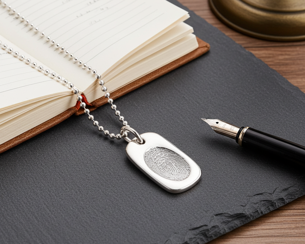 Fingerprint Dogtag Necklace, Fingerprint Jewellery