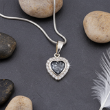 Memorial Ashes Heart with Diamantés Necklace - Little Fingers 'n' Toes