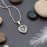 Memorial Ashes Heart with Diamantés Necklace - Little Fingers 'n' Toes
