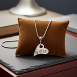 Wavy Heart Handprint Necklace – Rose Gold & Sterling Silver Personalised Jewellery - Little Fingers 'n' Toes