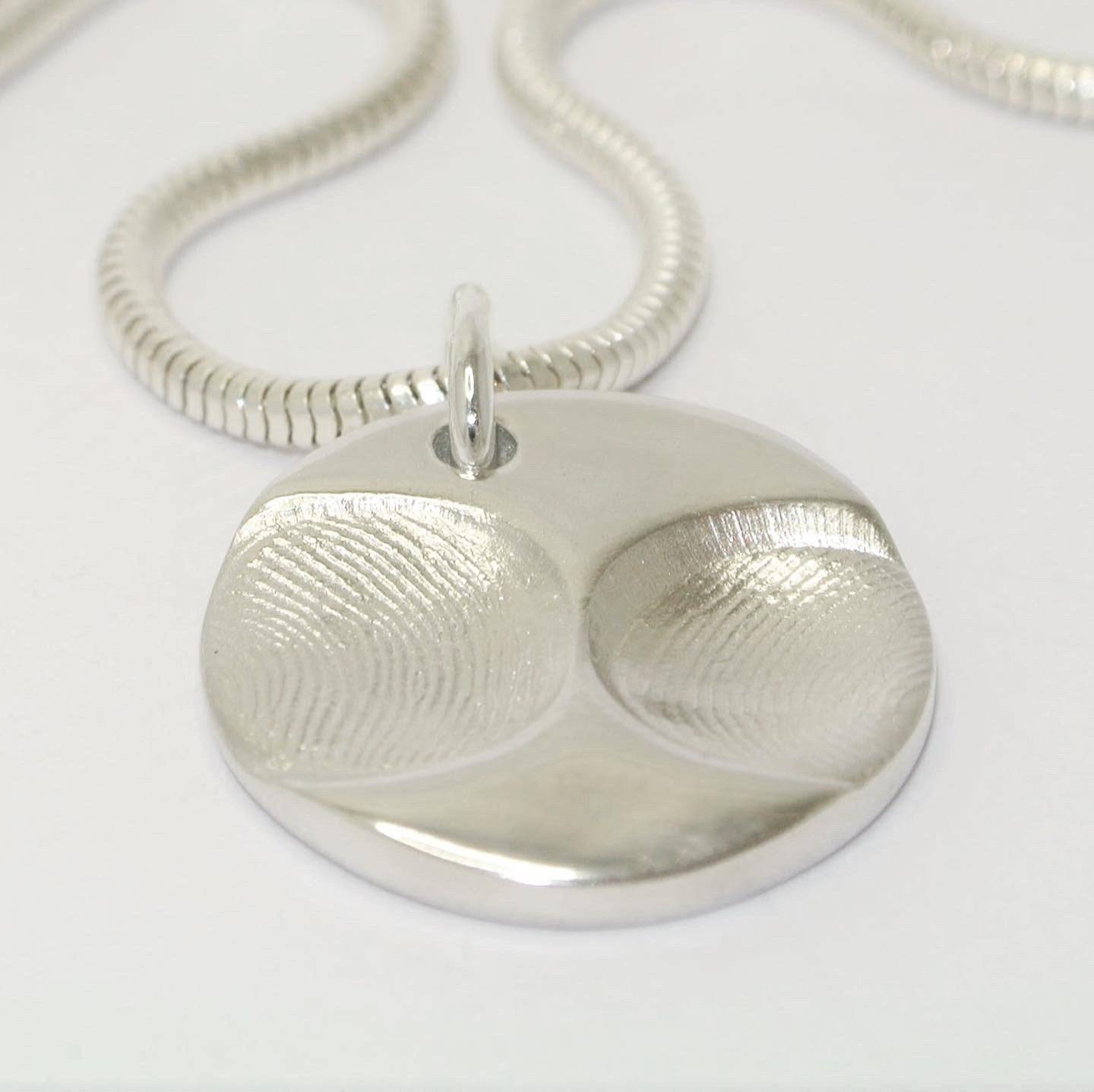 Aurelia - Double Fingerprint Circle Necklace - Little Fingers 'n' Toes