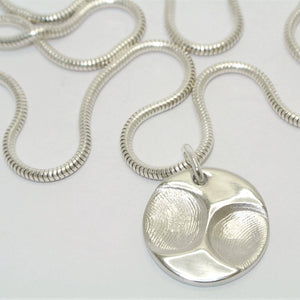 Aurelia - Double Fingerprint Circle Necklace - Little Fingers 'n' Toes