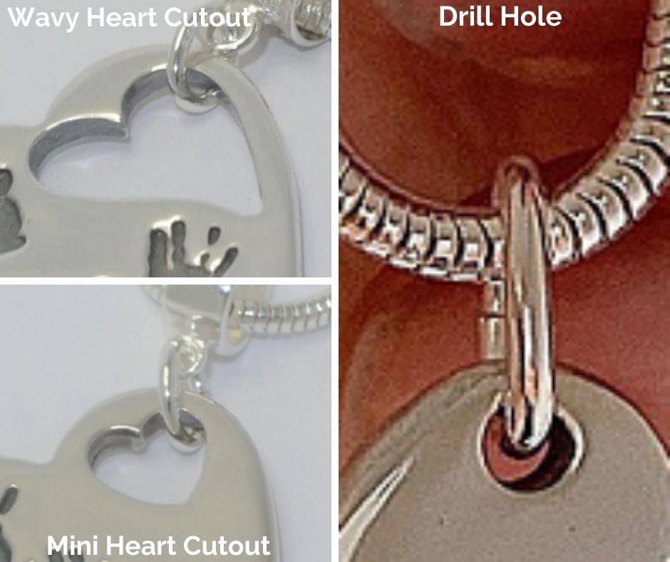 Wavy Heart Necklace with Handprints – Gold & Silver Personalised Jewellery - Little Fingers 'n' Toes