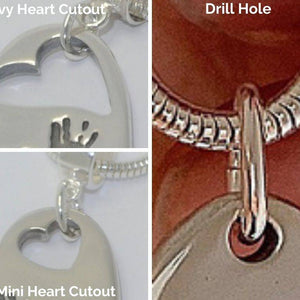 Wavy Heart Necklace with Handprints – Gold & Silver Personalised Jewellery - Little Fingers 'n' Toes