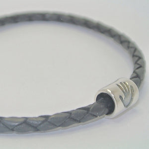 Handprint Barrel Bracelet Charm Bead. Sterling Silver Keepsake Jewellery