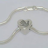 Handprint Bracelet Heart Charm Bead - Little Fingers 'n' Toes