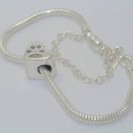 Pawprint Bracelet Heart Bead - Little Fingers 'n' Toes