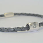 Handprint Barrel Bead and Leather Bracelet - Little Fingers 'n' Toes