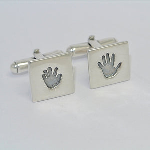 Handprint Cufflinks Sterling Silver Keepsake Jewellery
