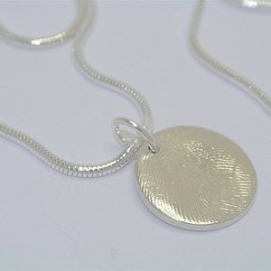 Full Fingerprint Circle Sterling Silver Fingerprint Jewellery