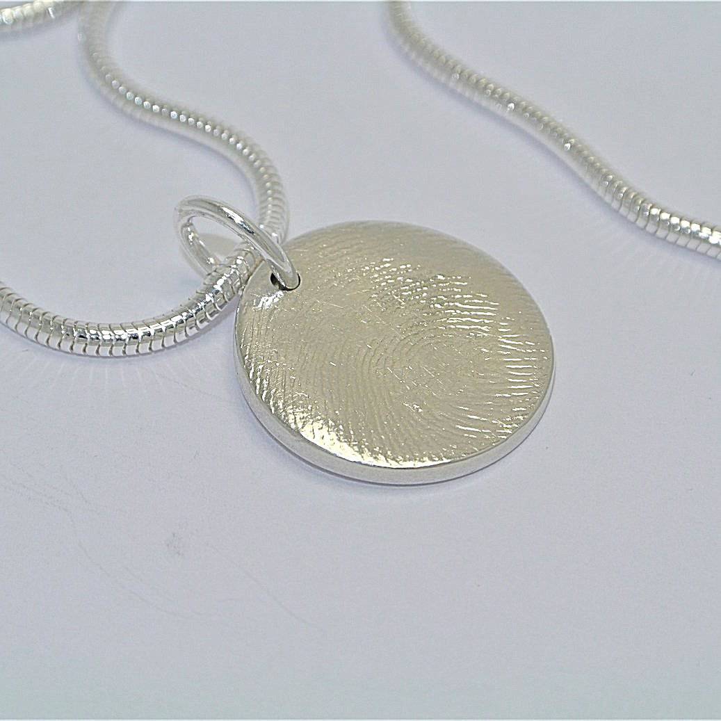 Full Fingerprint Circle Sterling Silver Fingerprint Jewellery