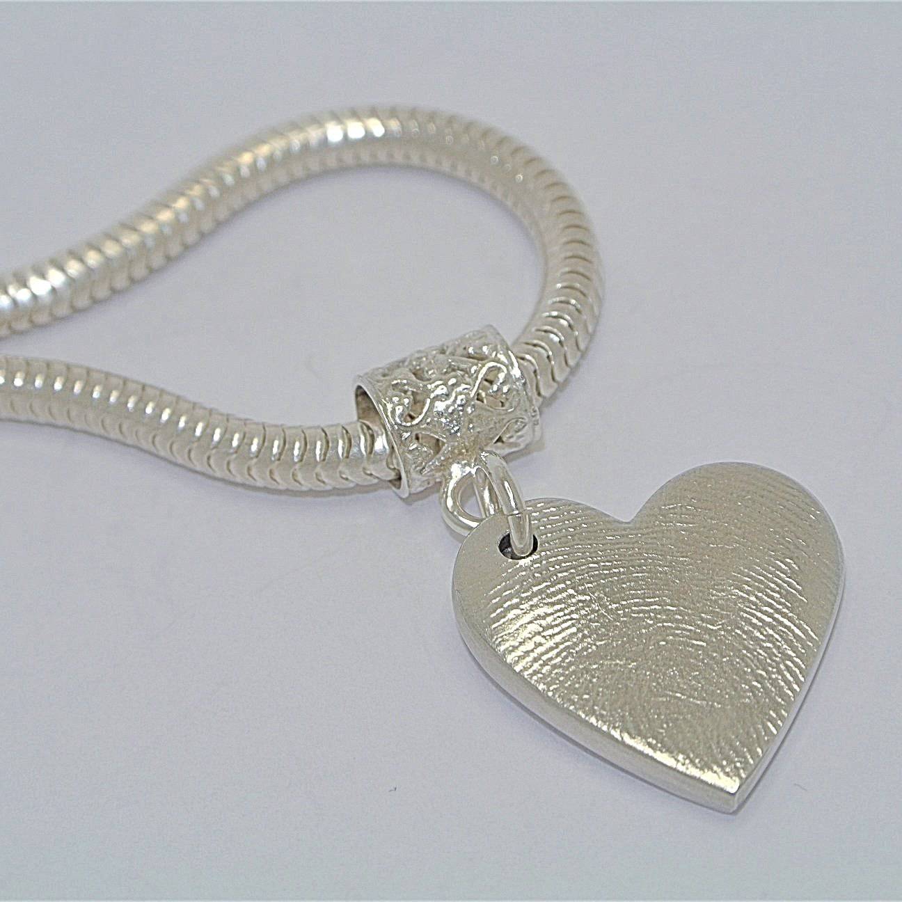 Full Fingerprint Heart Sterling Silver Fingerprint Jewellery