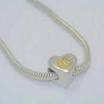 Handprint Bracelet Heart Charm with Gold - Little Fingers 'n' Toes