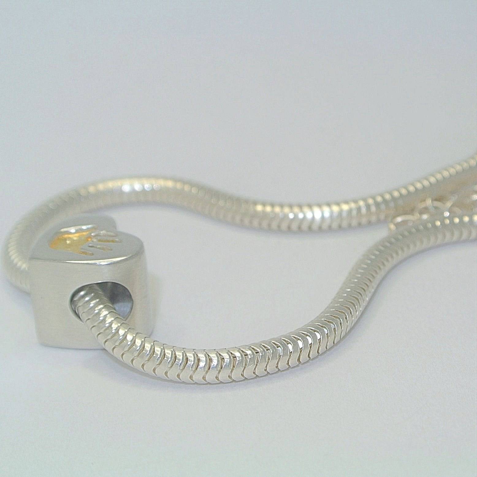 Handprint Bracelet Heart Charm with Gold - Little Fingers 'n' Toes