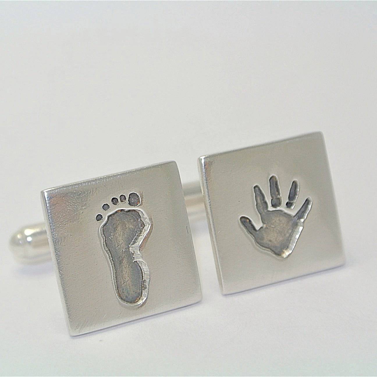 Handprint Cufflinks - Little Fingers 'n' Toes