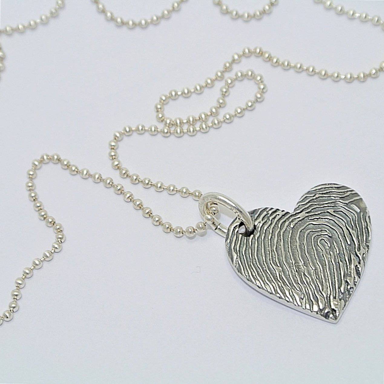 Magnified Fingerprint Heart, Sterling Silver Fingerprint Jewellery, personalised necklace, personalised baby gift, fingerprint necklace, fingerprint bracelet, personalised silver jewellery, fingerprint jewellery company, fingerprint jewellery uk, new mum gift, christmas personalised gift