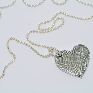 Magnified Fingerprint Heart, Sterling Silver Fingerprint Jewellery, personalised necklace, personalised baby gift, fingerprint necklace, fingerprint bracelet, personalised silver jewellery, fingerprint jewellery company, fingerprint jewellery uk, new mum gift, christmas personalised gift