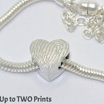Esme – Small Heart Bead Bracelet Charm in Sterling Silver - Little Fingers 'n' Toes