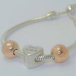 Handprint Bracelet Charm with Rose Gold - Little Fingers 'n' Toes