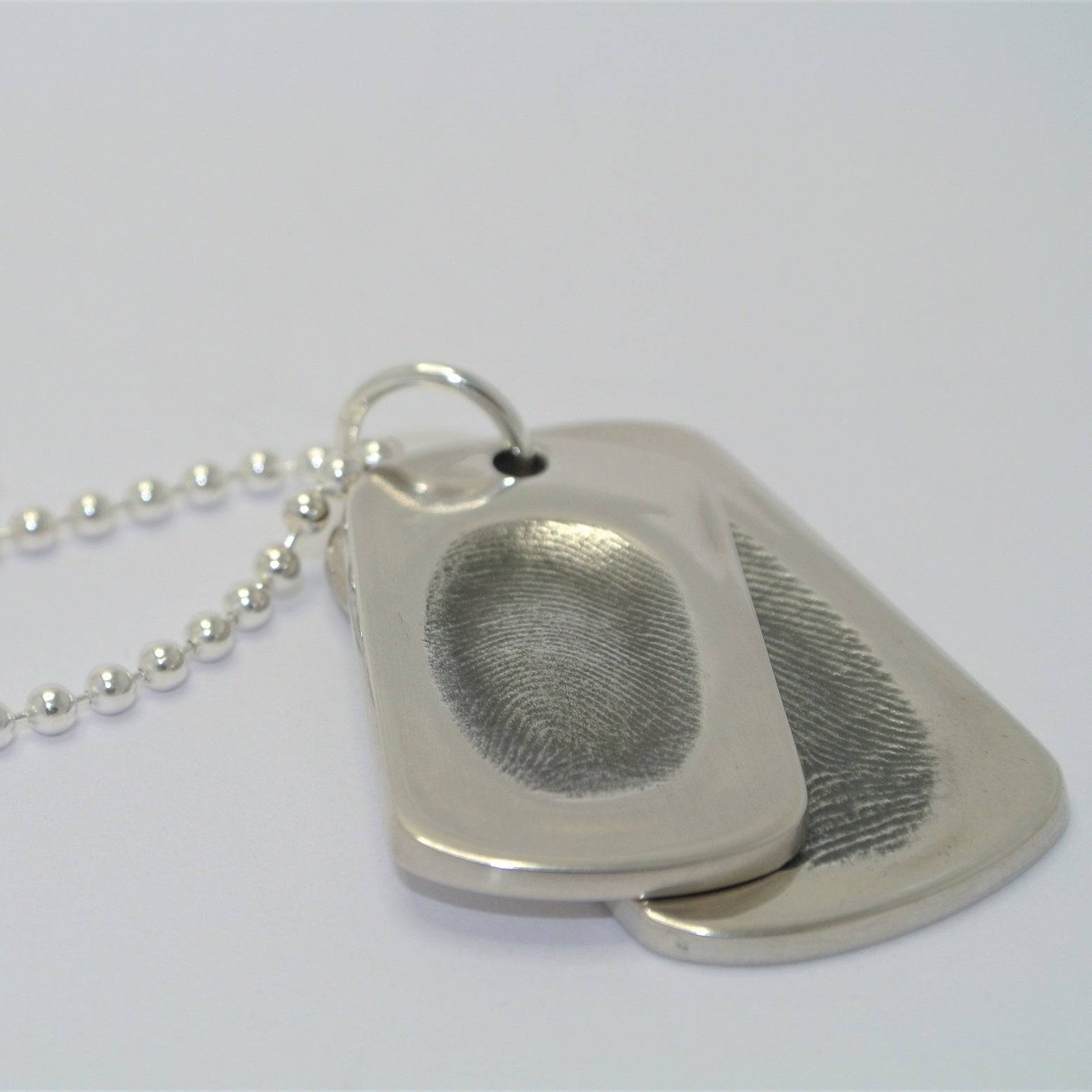 Anya – Double Dogtag Fingerprint Necklace - Little Fingers 'n' Toes