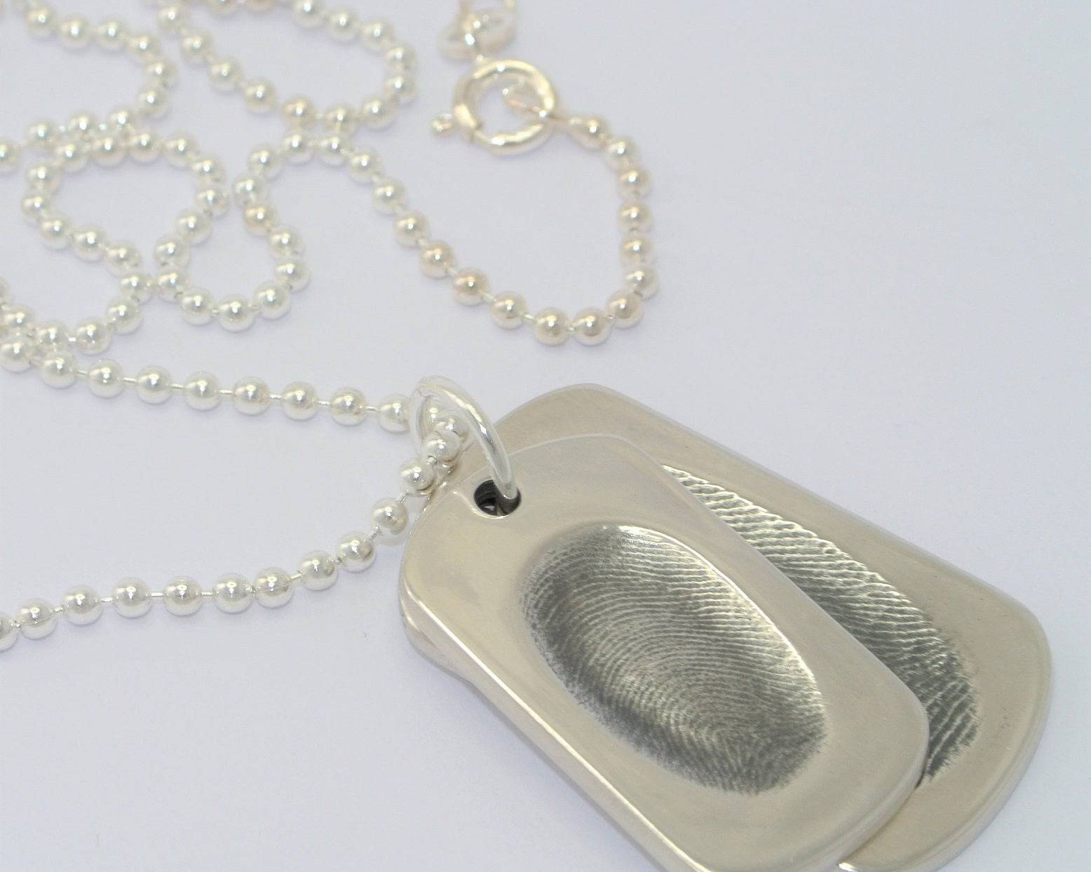 Anya – Double Dogtag Fingerprint Necklace - Little Fingers 'n' Toes