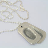 Anya – Double Dogtag Fingerprint Necklace - Little Fingers 'n' Toes