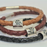 Handprint Barrel Bead and Leather Bracelet - Little Fingers 'n' Toes