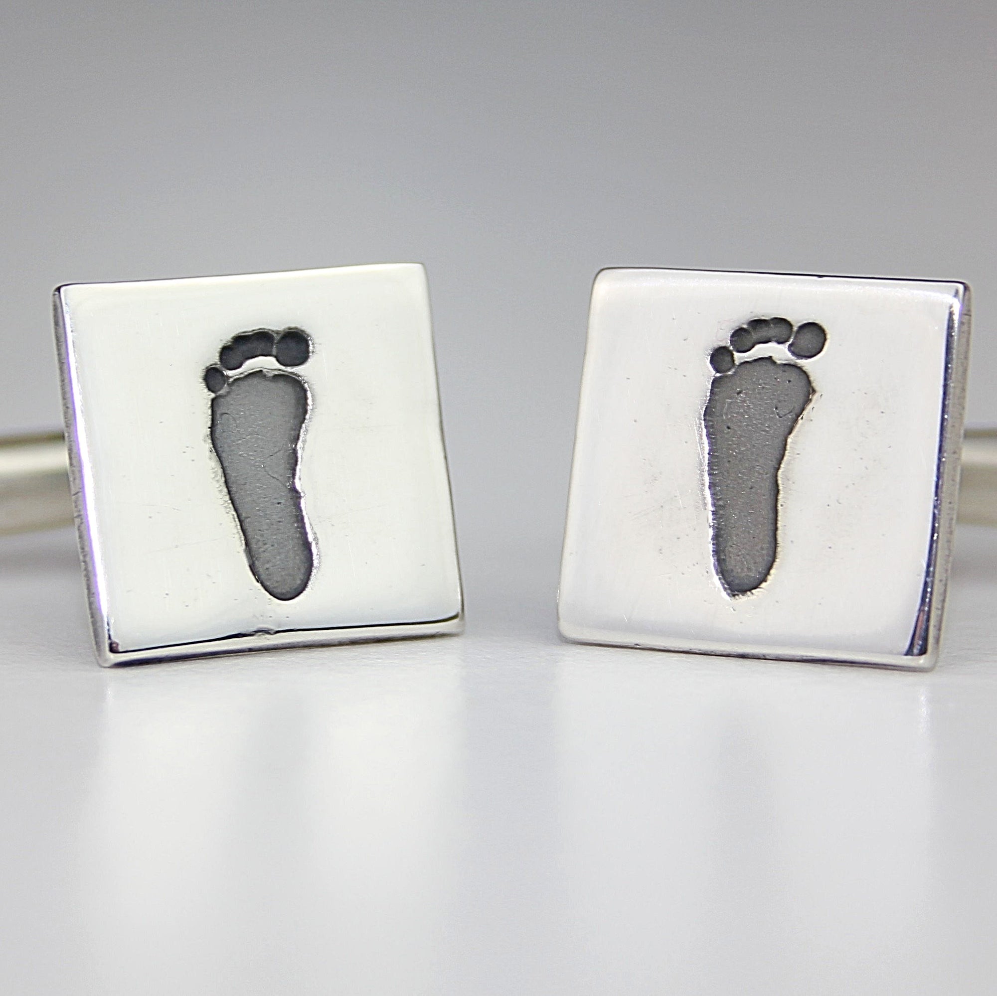 Footprint Cufflinks Sterling Silver Keepsake Jewellery