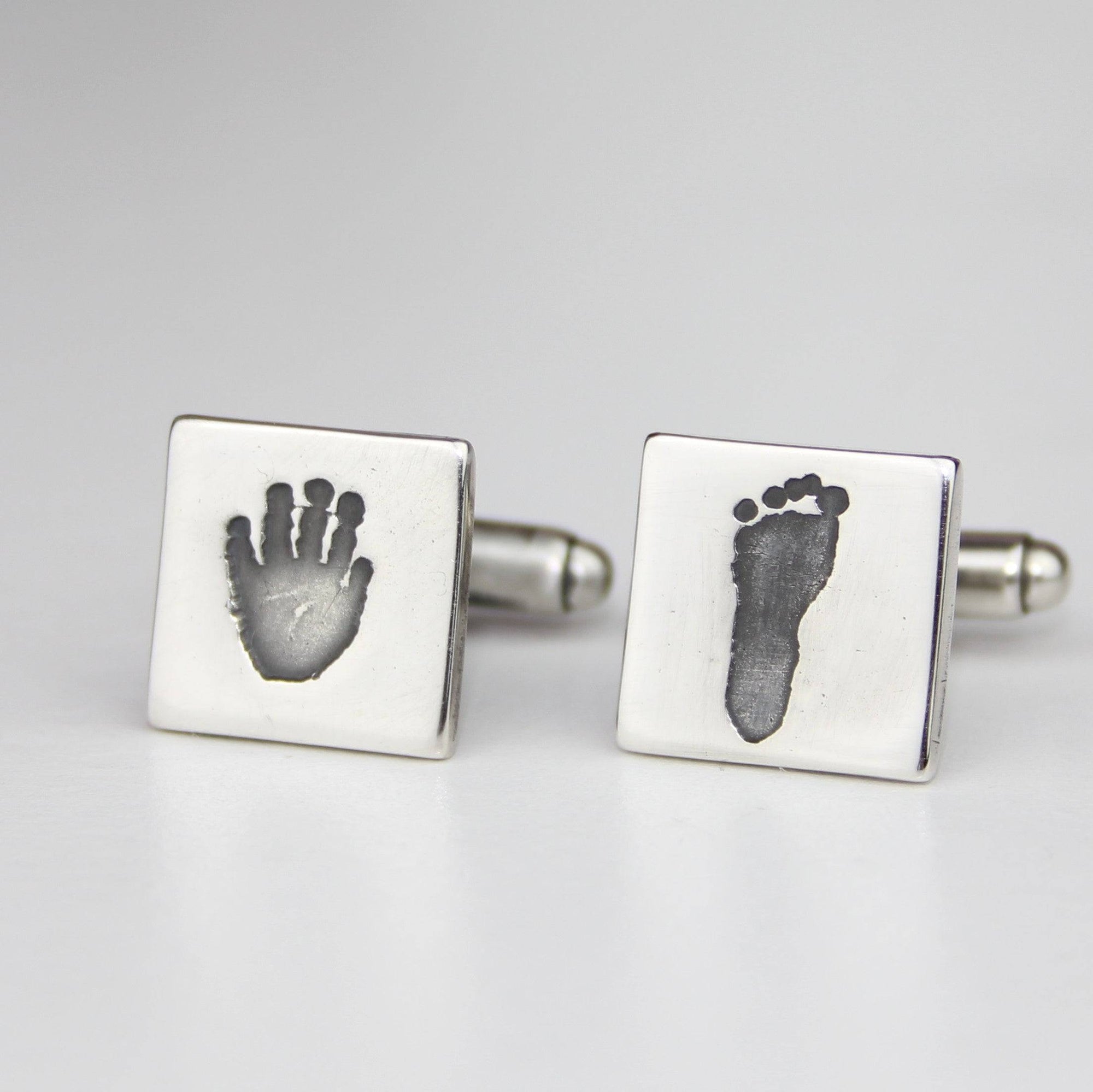 Baby handprint cufflinks sales
