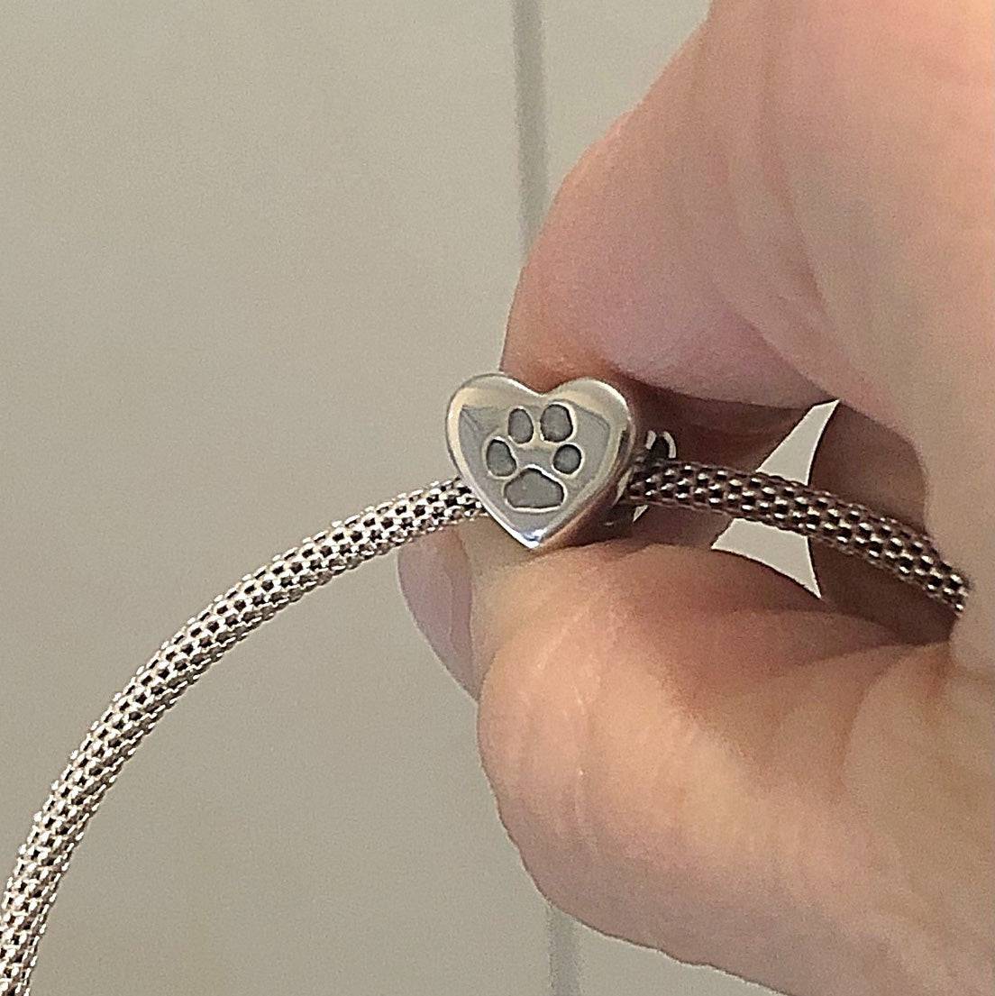 Pawprint Bracelet Heart Bead - Little Fingers 'n' Toes