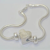 Esme – Small Heart Bead Bracelet Charm in Sterling Silver - Little Fingers 'n' Toes