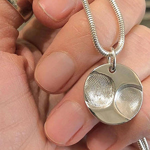 Aurelia - Double Fingerprint Circle Necklace - Little Fingers 'n' Toes