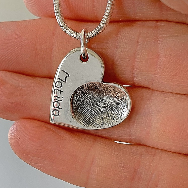 Personalised Fingerprint Paddle Necklace for Men | Silver or Solid Gold -  Hold upon Heart
