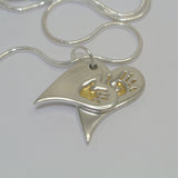 Handprint Double Necklace with 24ct gold - Little Fingers 'n' Toes