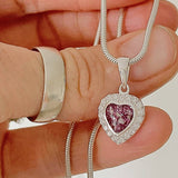 Memorial Ashes Heart with Diamantés Necklace - Little Fingers 'n' Toes