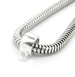Chunky Sterling Silver Tube Bail For Fingerprint Jewellery - Little Fingers 'n' Toes