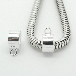Chunky Sterling Silver Tube Bail For Fingerprint Jewellery - Little Fingers 'n' Toes