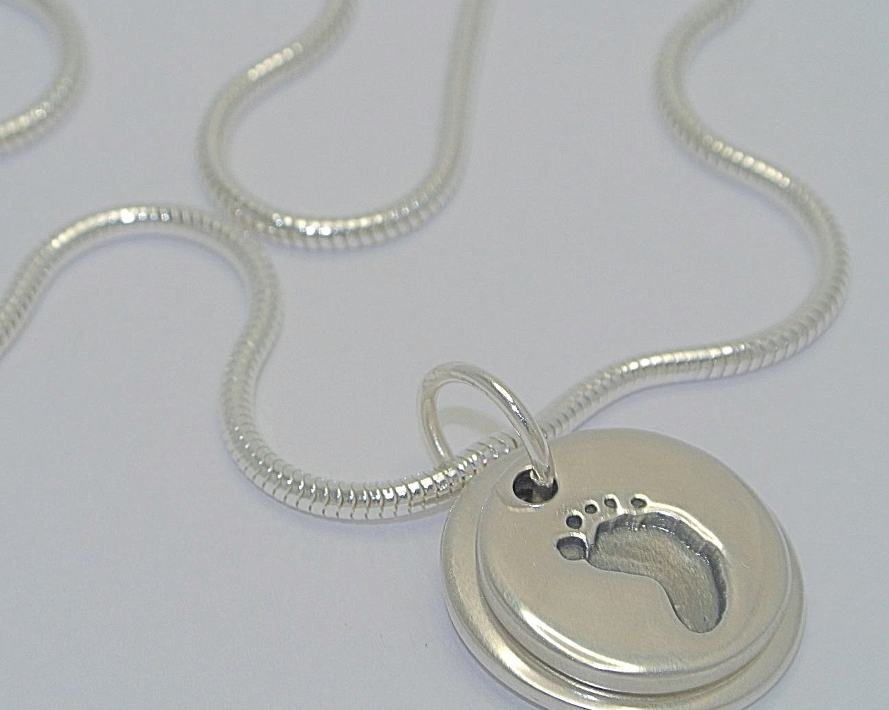 Handprint/Footprint Double Pendants Necklace - Little Fingers 'n' Toes