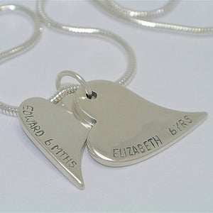 Handprint/Footprint Double Pendants Necklace - Little Fingers 'n' Toes