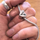 Vegan Heart Bead Charm - Little Fingers 'n' Toes