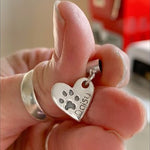 pawprint jewellery, pawprint personalised jewellery, pawprint silver heart, pawprint heart charm, pawprint necklace, personalised necklace, personalised heart charm, pawprint jewellery gift