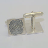 Cufflinks Sterling Silver Magnified Fingerprint Jewellery - Little Fingers 'n' Toes
