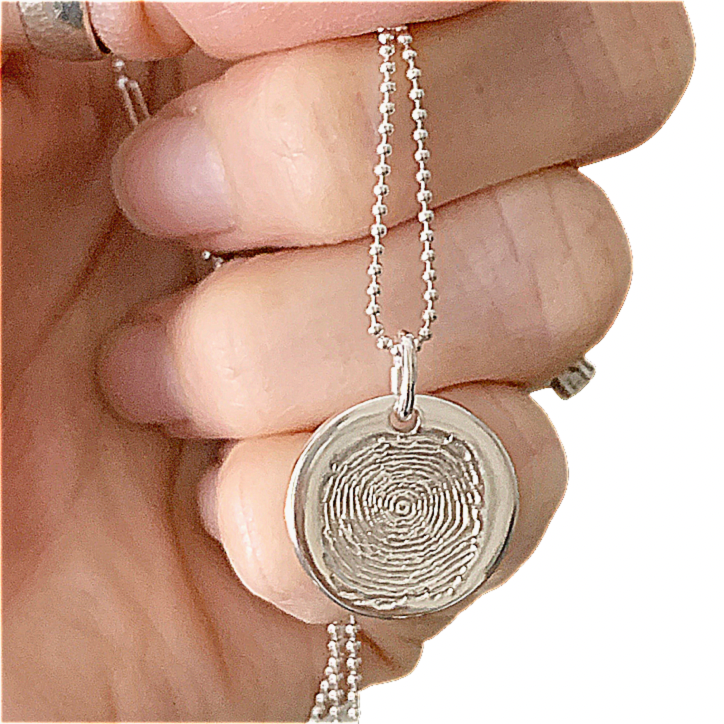 Fingerprint Pendant with Custom Silver Silhouette | Unique Fingerprint  Jewelry